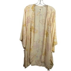 Billabong Desert Dreams Floral Flyaway Kimono Cover Up Cardigan Womens Size M/L
